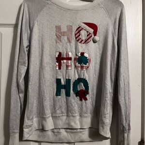 Festive Holiday Sweatshirt with HO HO HO Design
